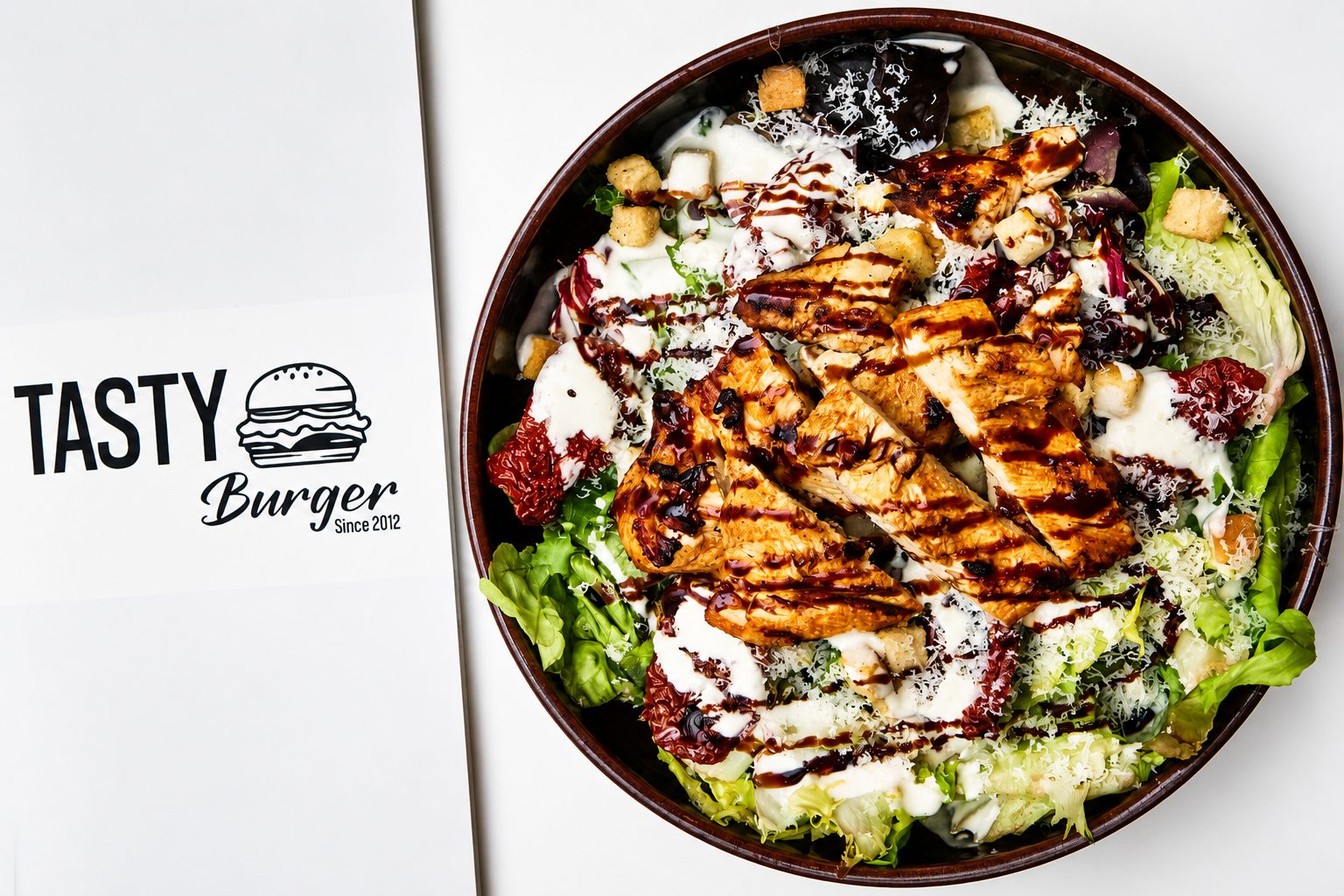 Tasty Caesar — signature salad and menu